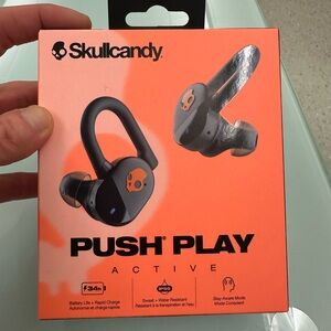 Skullcandy Push Active Earbuds - Black and Orange IP55 Model S2PPW